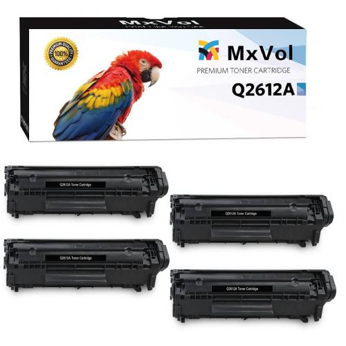 HP 12A Black (Q2612A) Compatible Toner Cartridge 4-Pack